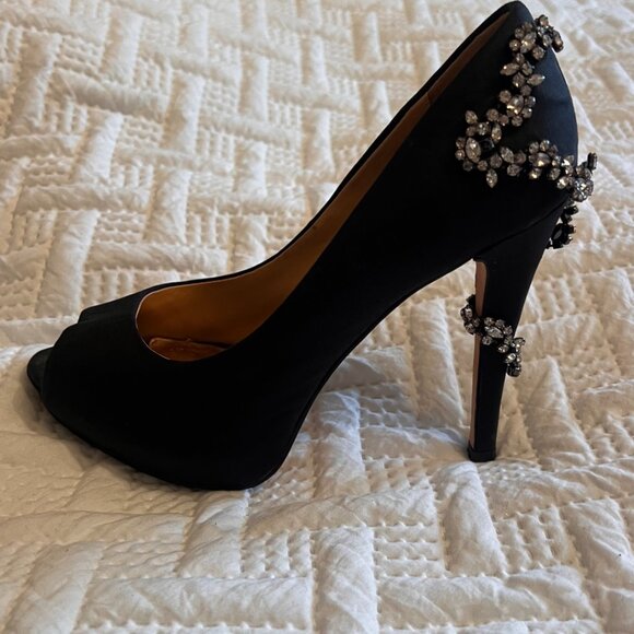Badgley Mischka Bejeweled Peep toe pumps - Size 7 - Picture 11 of 12